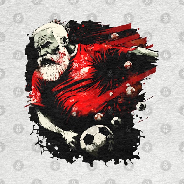 Santa Claus Sports Player - Soccer Futball Football - Graphiti Art Graphic Trendy Holiday Gift by MaystarUniverse